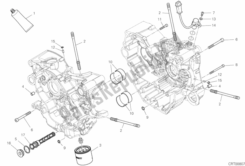 All parts for the 10a - Half-crankcases Pair of the Ducati Multistrada 950 Thailand 2019